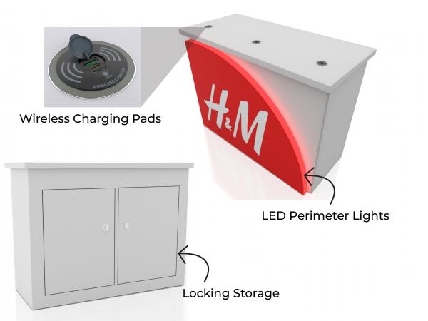 MOD-1556C Tradeshow Display Counter with Charging Ports